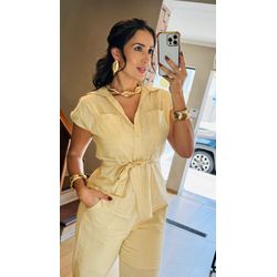 CONJUNTO REGATA LINHO MIA- AMARELO - 2637 - DUQUESA STORE