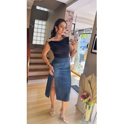 SAIA LÁPIS DENIM- JEANS AZUL - 2485 - DUQUESA STORE