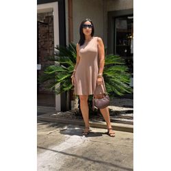 VESTIDO CURTO ALINE- NUDE - 2631 - DUQUESA STORE