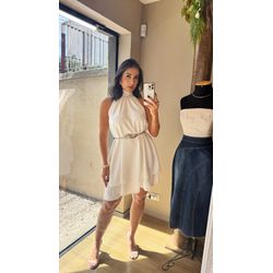 VESTIDO FRENTE ÚNICA ALFAIATARIA- BRANCO - 2500 - DUQUESA STORE