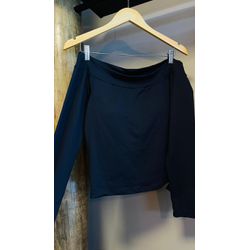 BLUSA POLIAMIDA DECOTE CANOA- PRETO - 2856 - DUQUESA STORE