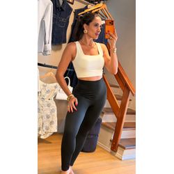 CALÇA ESPORTIVA CANELADA- PRETO - 2888 - DUQUESA STORE