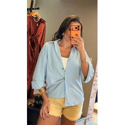 CAMISA LISTRADA- AZUL E BRANCO - 2885 - DUQUESA STORE