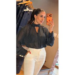 CAMISA TULE POÁ- AZUL MARINHO - 2855 - DUQUESA STORE