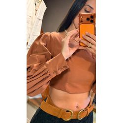 CROPPED MANGA LONGA- MARROM - 2848 - DUQUESA STORE