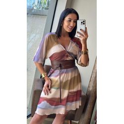 VESTIDO CURTO ESTAMPADO FALESIA - 2380 - DUQUESA STORE