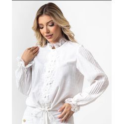 CAMISA RENDA BORDADO PREMIUM - 2285 - DUQUESA STORE