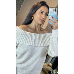 BLUSA TRICOT OMBRO A OMBRO MESCLA - 2445 - DUQUESA STORE