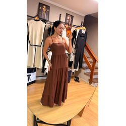 VESTIDO 3 MARIAS- MARROM - 2845 - DUQUESA STORE