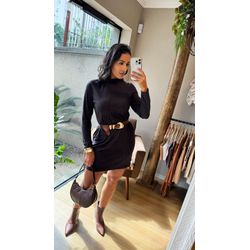 Vestido curto Lunara - Preto - 362 - DUQUESA STORE