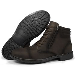 Bota Coturno Masculino Cano Médio em Lona Café - B... - EAST SPORT