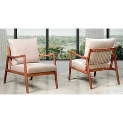 Poltrona Mara - Tecido Boucle Bege - MaraP - EJT MOVEIS