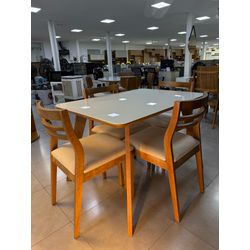 Conjunto Mesa de Jantar Iraci Com 4 Cadeiras Fabri... - EJT MOVEIS