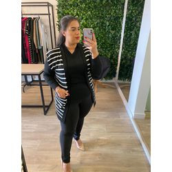 Colete listrado Modal - 2024998 - Elegância Rouparia