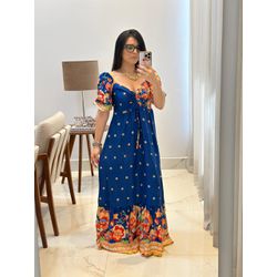 Vestido longo inspiração azul - 202400700 - Elegância Rouparia