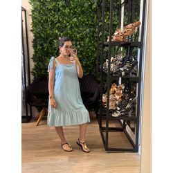 Vestido Curto alça de amarração azul bebê - 20240... - Elegância Rouparia