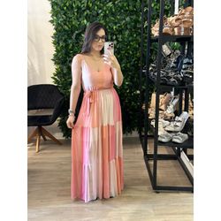 Vestido Tule estampado - 202425901 - Elegância Rouparia