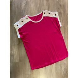 blusa viscolycra com botões pink - 20238624 - Elegância Rouparia
