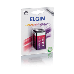 Bateria 9V Recarregável 250mah Elgin - Eletrônica Faria