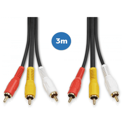 Cabo Audio e Video 3RCA+3RCA 3m - Eletrônica Faria