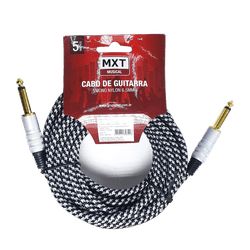 Cabo P10 / P10 Mono Metal 5m MXT - Malha Colorida - Eletrônica Faria