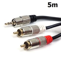 Cabo Auxiliar P2 Estéreo P/2RCA 5m Metal StarCable - Eletrônica Faria