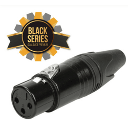 XLR Canon Femea Profissional Metal (PRETO) - Eletrônica Faria