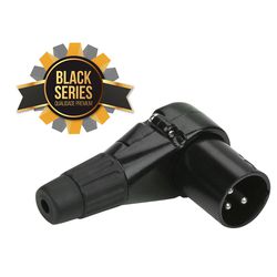 XLR Canon Macho em 90° Profissional - Série Black - Eletrônica Faria