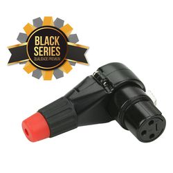 XLR Canon Femea em 90° Profissional - Série Black - Eletrônica Faria