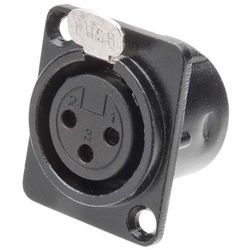 XLR Canon Femea de metal com Trava para Painel - Eletrônica Faria