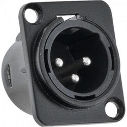 XLR Canon Macho de metal para Painel - Eletrônica Faria