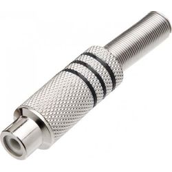 PLUG RCA FEMEA METAL COM MOLA(PRATA) - Eletrônica Faria