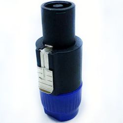 Plug SPEAKON Macho com trava - AZUL - Eletrônica Faria