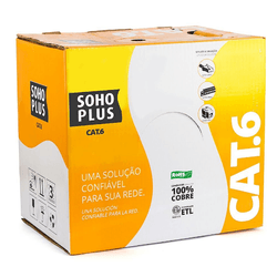 Cabo de Rede Utp Soho Plus Cat6 Caixa Com 305 Metr... - Eletrônica Faria