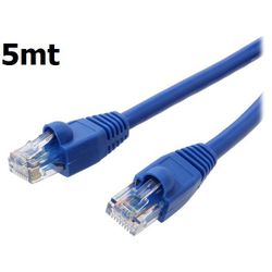 Cabo LAN de Rede Cat5 8 Vias - Conector RJ45 - 5 M... - Eletrônica Faria