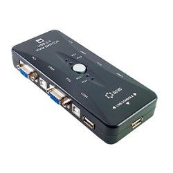 Chaveador/Switch KVM - 4 portas VGA/USB - Eletrônica Faria