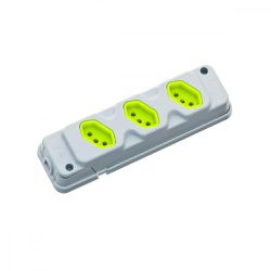 TOMADA BARRA ROBUST C/3 TOMADAS 20A CINZA/VERDE - Eletro Light