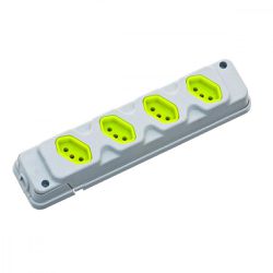 TOMADA BARRA ROBUST C/4 TOMADAS 20A CINZA/VERDE - Eletro Light