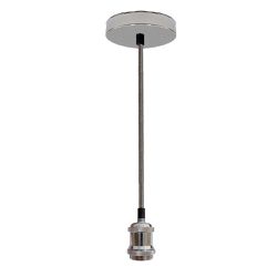 Pendente Metal E-27 Prata - Eletro Light