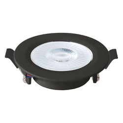 Spot Led de Embutir Redondo 6w - Preto - Eletro Light