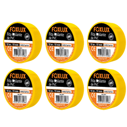 Kit 6 Fitas Isolantes Amarelo Fox Lux 10M - Eletro Light