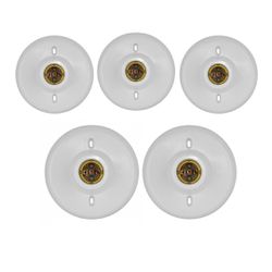 KIT 5 PLAFONS PLASTICO BRANCO E-27 - Eletro Light