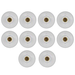 KIT 10 PLAFONS PLASTICO BRANCO E-27 - Eletro Light