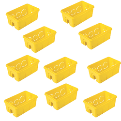 KIT C/ 10 CAIXAS DE EMBUTIR Tramontina PVC AMARELA... - Eletro Light