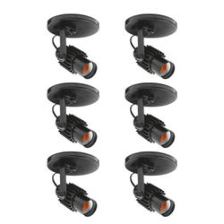 KIT 6 SPOTS PLASTICO PRETO 1 X E-27 - Eletro Light