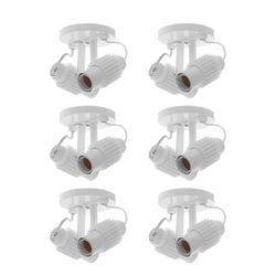 KIT 6 SPOTS PLASTICO BRANCO 2 X E-27 - Eletro Light