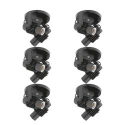 KIT 6 SPOTS PLASTICO PRETO 2 X E-27 - Eletro Light