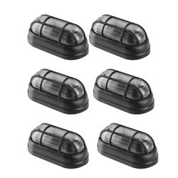 KIT 6 LUMINARIAS TARTARUGA PLASTICO PRETO 1 X E-27 - Eletro Light