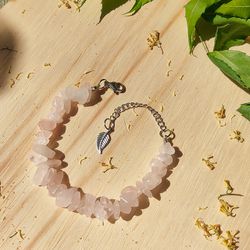 Pulseira Quartzo Rosa - Amor Próprio e Cura Emocio... - Loja Elfyn