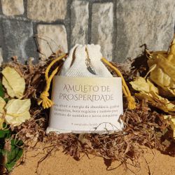 Amuleto de Prosperidade - Patuá com Cristais e Erv... - Loja Elfyn